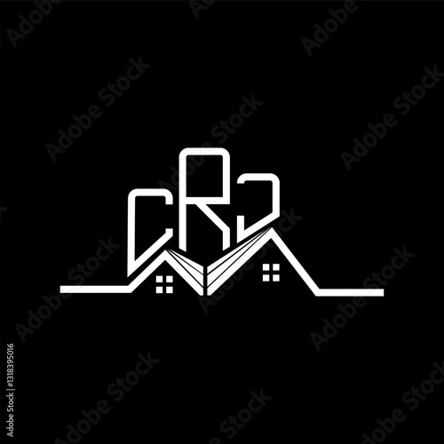 CRJ Real State logo design, CRJ simple and modern logo. CRJ luxurious alphabet design