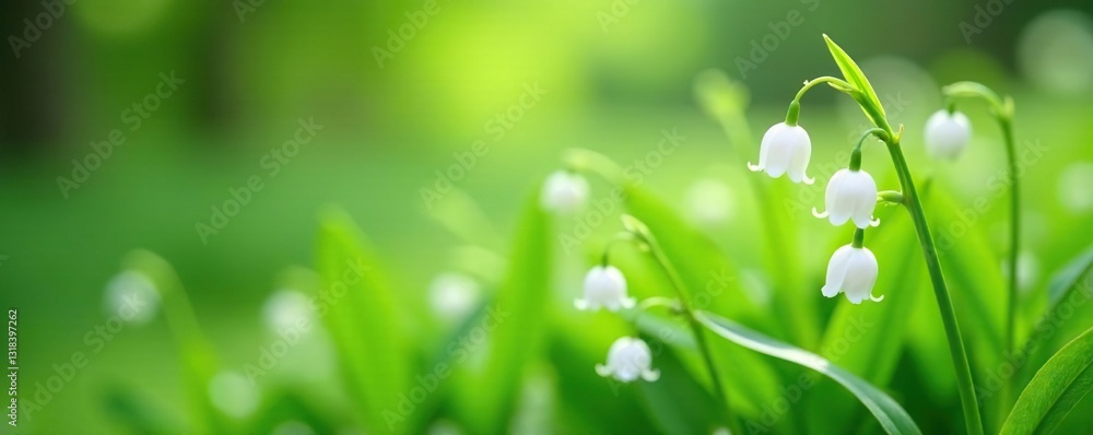 Delicate lily of the valley flowers in a flowing apron, apron, white, blossoms Delicate lily of the valley flowers in a flowing apron, apron, white, blossoms