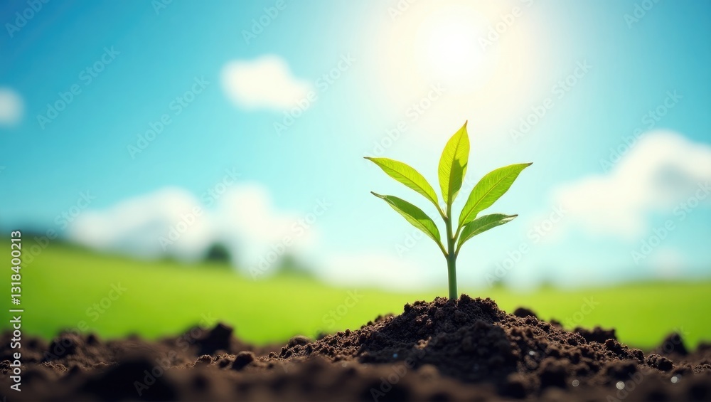 A newly grown tree seedling. Excellent image representing hope, sustainability, green planet, and agriculture. A newly grown tree seedling. Excellent image representing hope, sustainability, green planet, and agriculture.