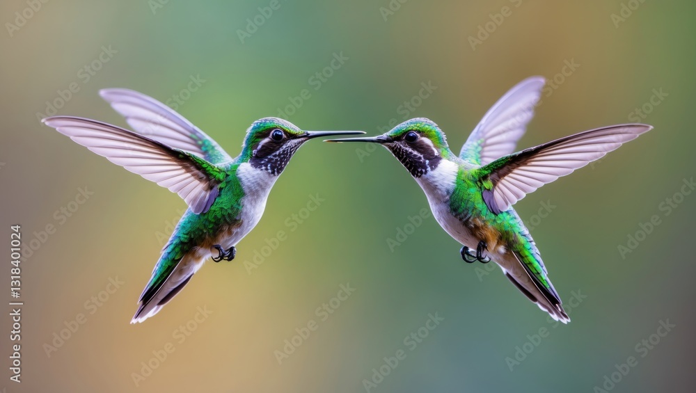 Fototapeta premium A Duo of Juvenile Hummingbirds