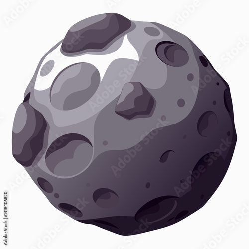 rocky asteroid with a cratered surface