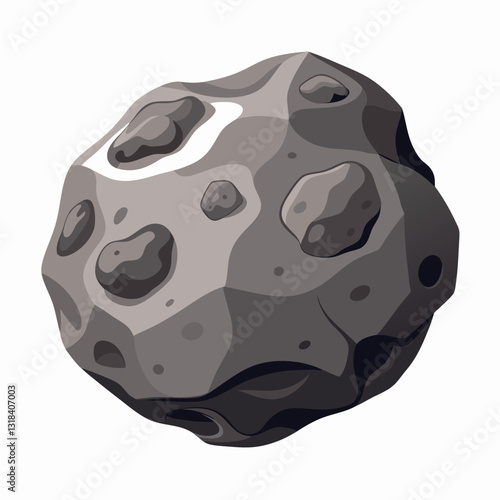 rocky asteroid with a cratered surface