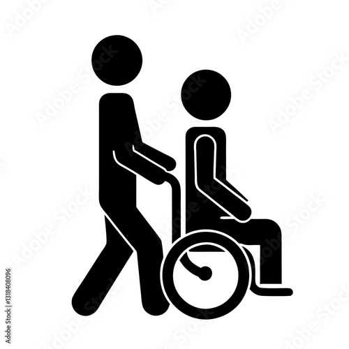 disabled person on wheelchair vector icon illustration