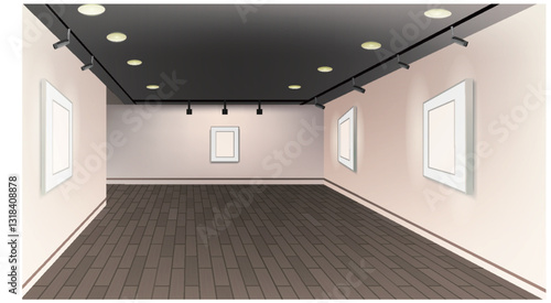 美術館・個展・展覧会の背景イラスト素材