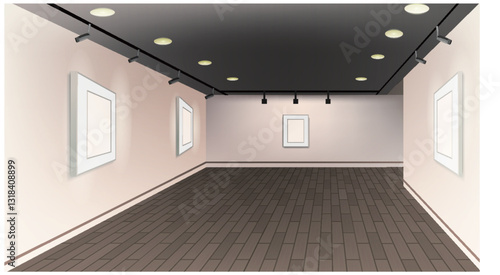 美術館・個展・展覧会の背景イラスト素材