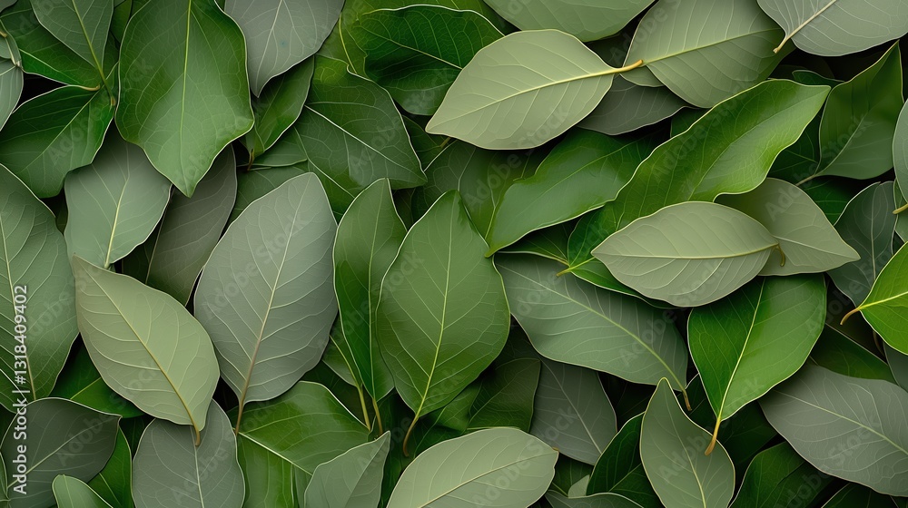 Fototapeta premium Emerald green leaves with vibrant colors in a background 