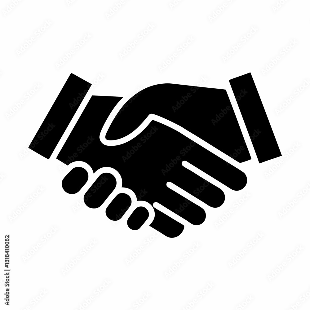 Obraz premium handshake icon vector art illustration