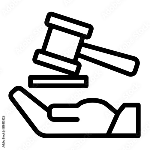 Legal Service Icon - Outline Style - Help and Support Themes