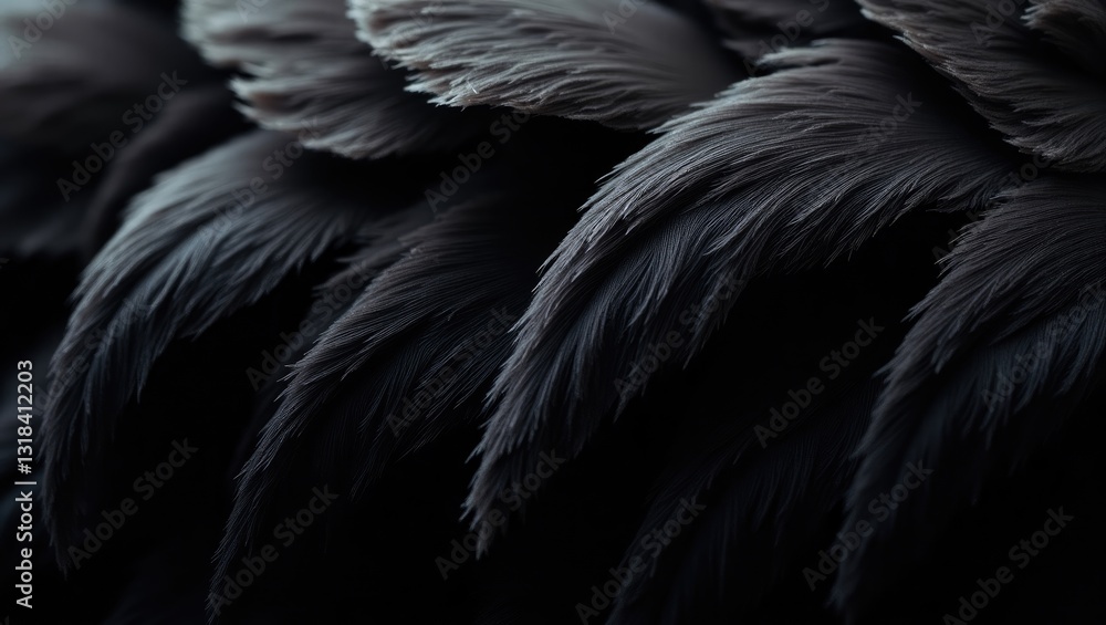 Fototapeta premium Beautiful black swan feather pattern texture backdrop