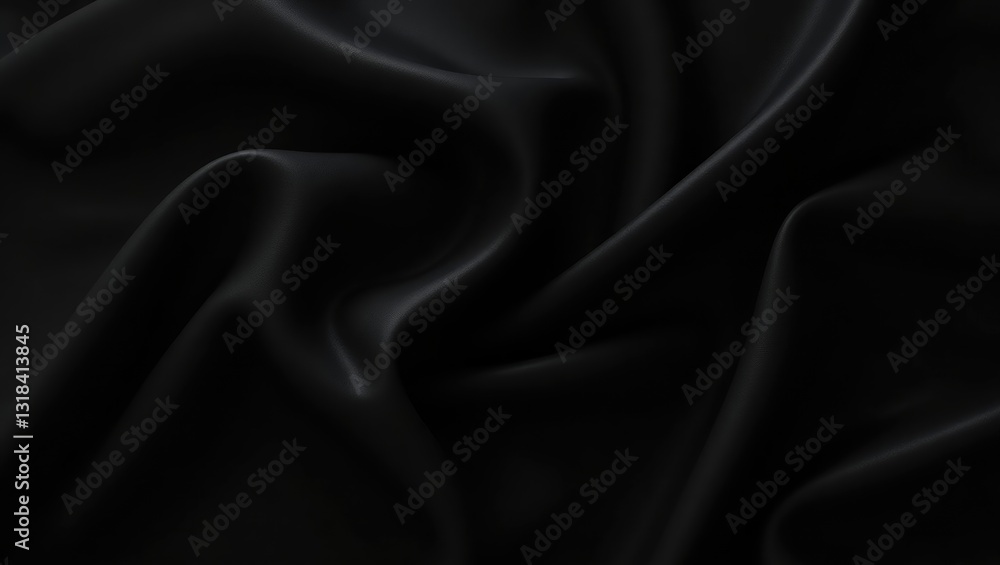 Obraz premium Abstract black cloth background featuring gentle waves.