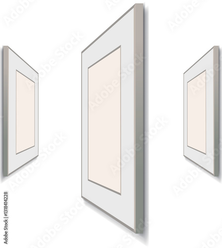 斜めから見た額縁の装飾イラスト