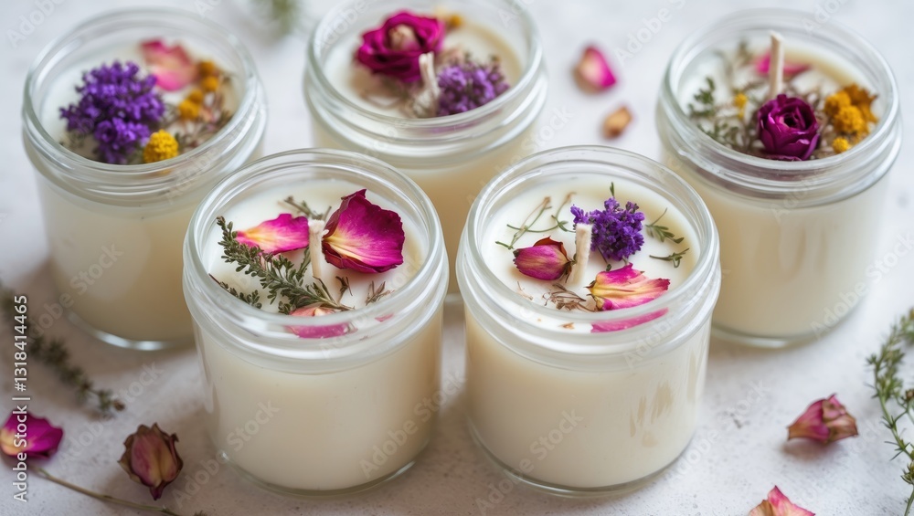 Dried floral roses and candles accompanied by rose quartz crystals on a white background. Dried floral roses and candles accompanied by rose quartz crystals on a white background.
