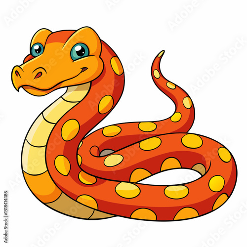 vector illustration of a cartoon boa constrictor