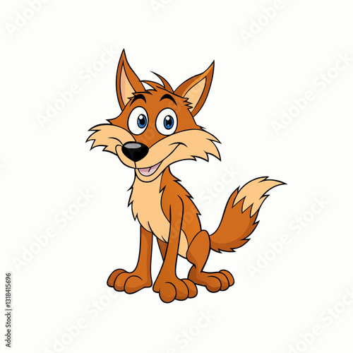 coyote cartoon isolated on white