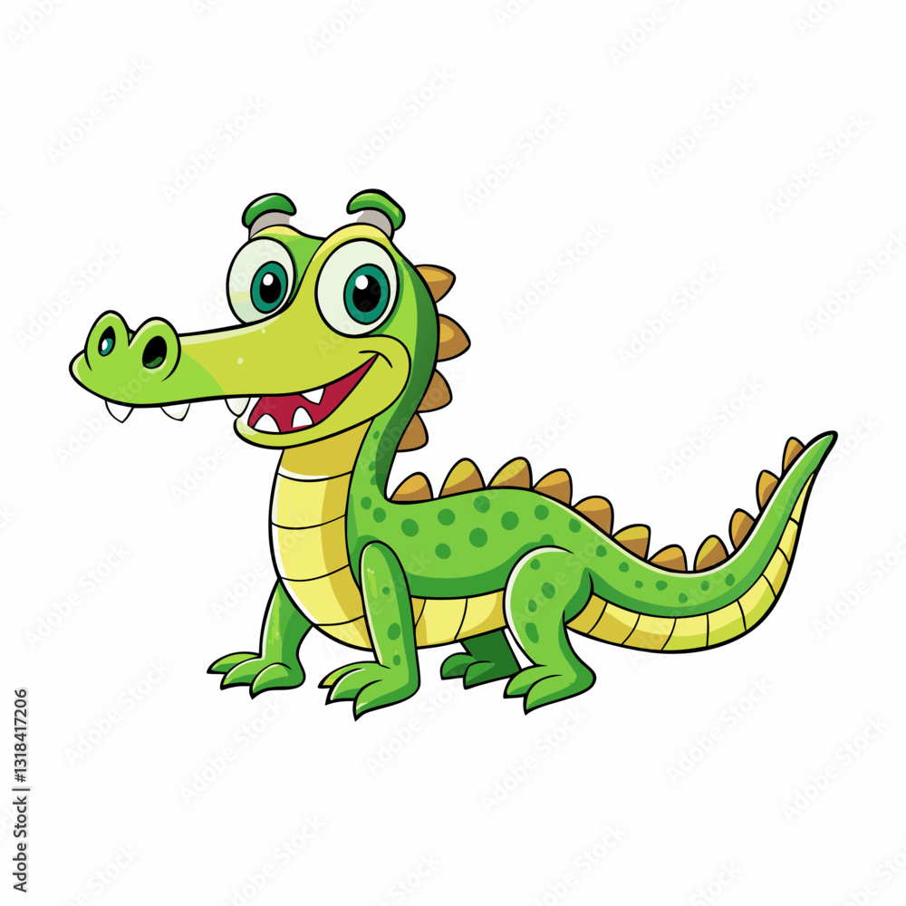 vector illustration of cartoon gharial vector illustration of cartoon gharial