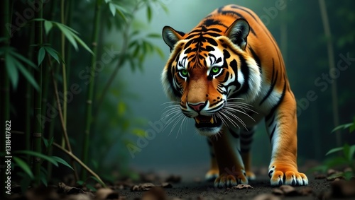 Stunning tiger on the hunt