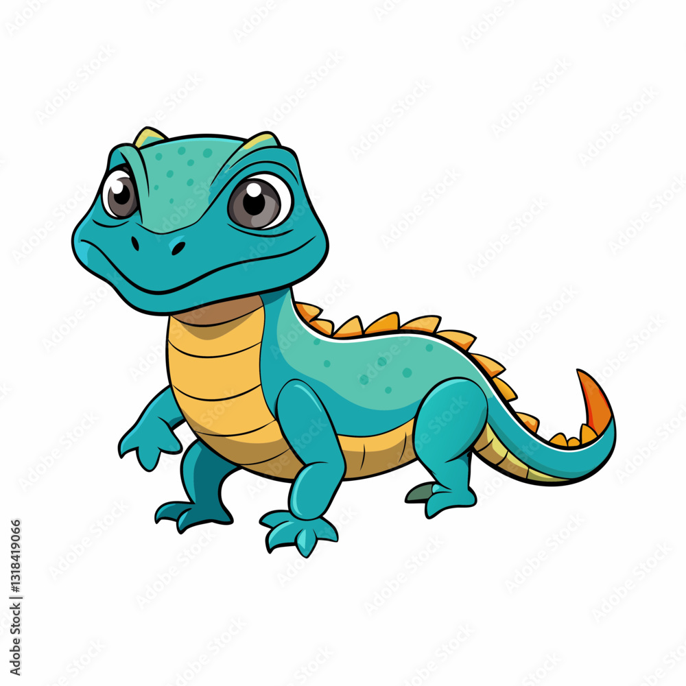 vector illustration of cartoon komodo dragon vector illustration of cartoon komodo dragon