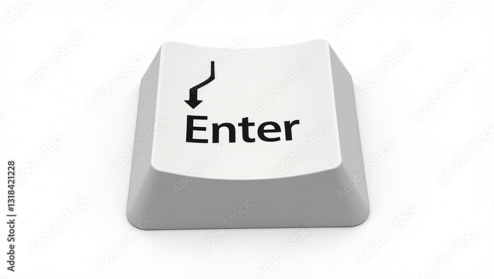 Enter key separated on a white background Enter key separated on a white background