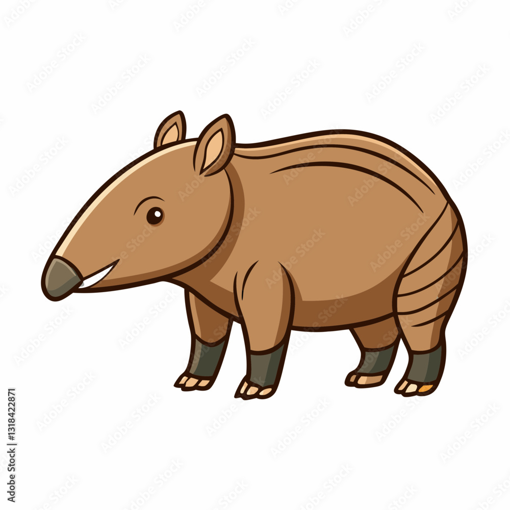 vector illustration of a cartoon tapir vector illustration of a cartoon tapir