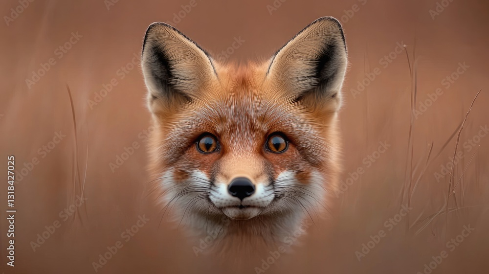 Close-Up Portrait of a Red Fox in Natural Habitat with Soft Focus Background Close-Up Portrait of a Red Fox in Natural Habitat with Soft Focus Background