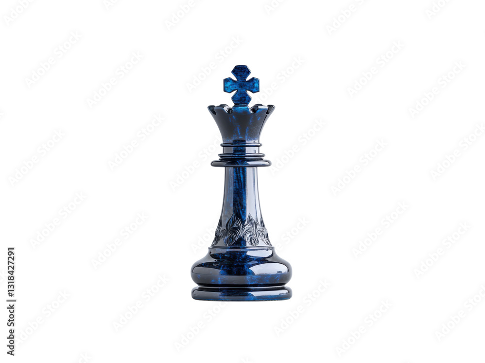 Blue decorative element concept. Shiny blue chess piece against on white or transparent png. Blue decorative element concept. Shiny blue chess piece against on white or transparent png.