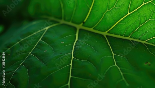 Close-up perspective of leaf venation detail. photo