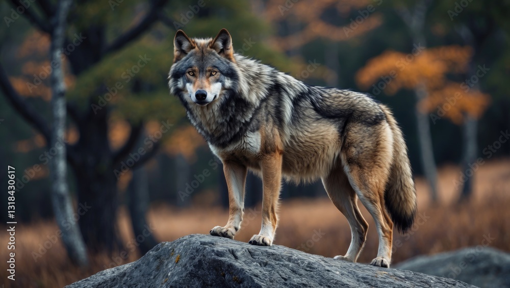 Naklejka premium wolf with a gray coat