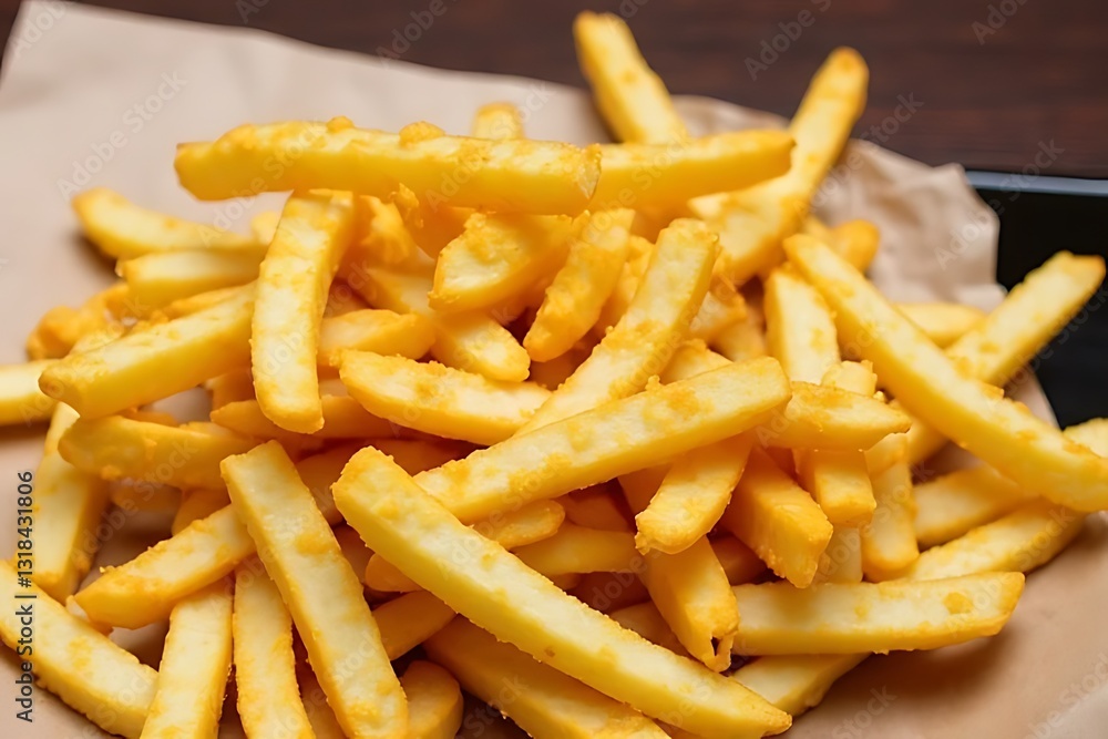 Fried potatoes delight fast food restaurant food photography cozy atmosphere close-up view tempting snack concept Fried potatoes delight fast food restaurant food photography cozy atmosphere close-up view tempting snack concept