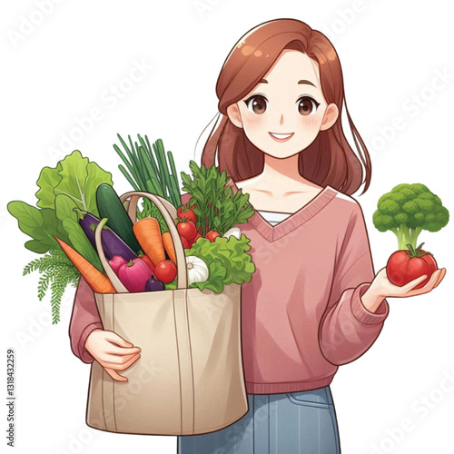 woman with vegetables