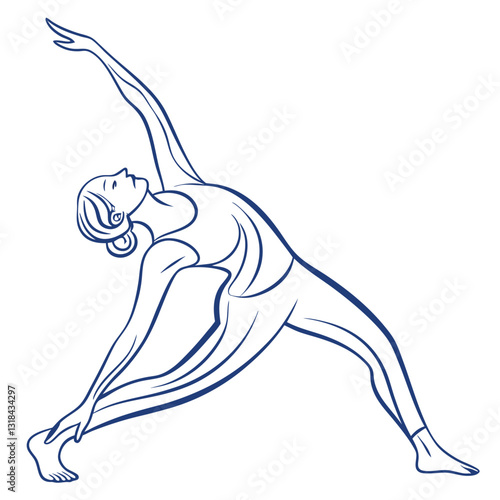 Collection of Young Women Doing Yoga Exercises, Yoga Poses Vector Illustration