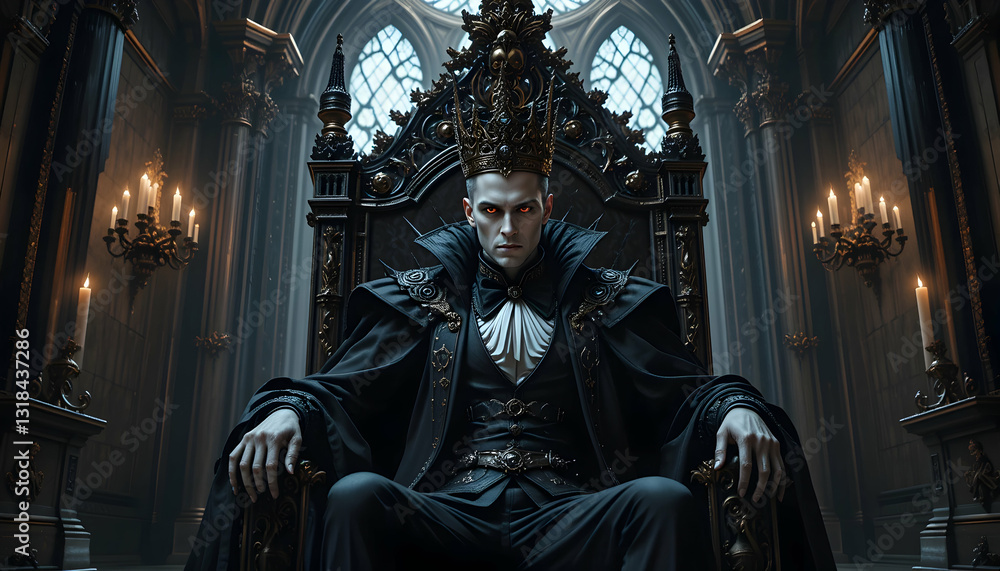Naklejka premium Dark King Throne Fantasy Art