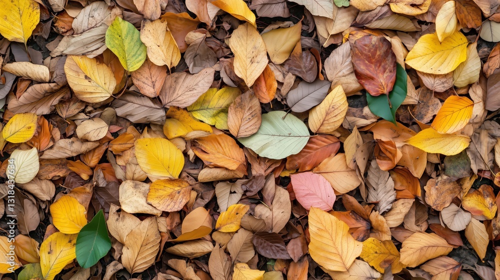 Autumn leaves ground cover. Colorful fall foliage background. Seasonal nature scene. AI generated Autumn leaves ground cover. Colorful fall foliage background. Seasonal nature scene. AI generated