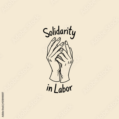 Unity in Labor: Clasped hands vector symbolizing solidarity and harmony for Labour Day and workplace campaigns.