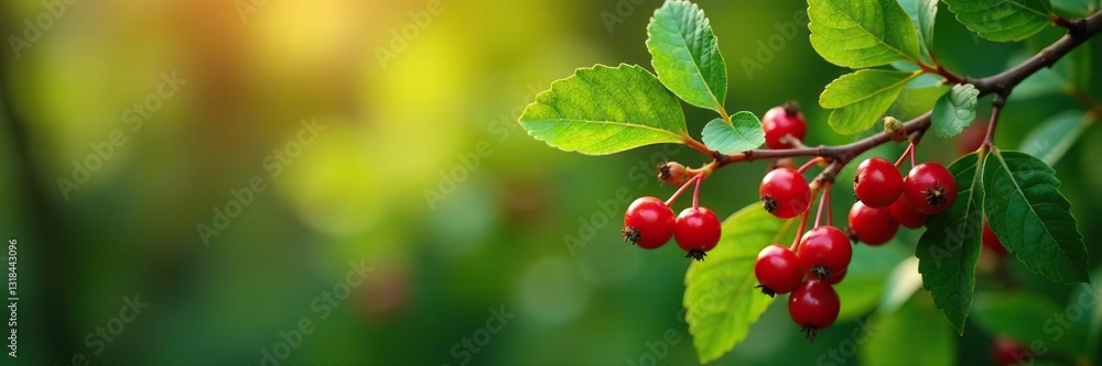 Cotoneaster coriaceus in autumn with red berries and green leaves, cotoneaster, woods Cotoneaster coriaceus in autumn with red berries and green leaves, cotoneaster, woods