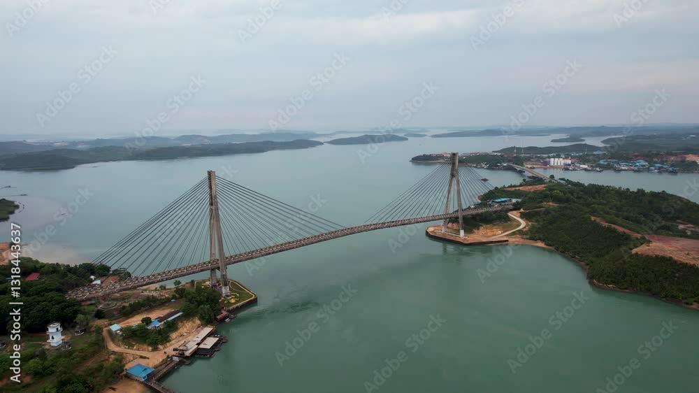 Aerial view the charm of the beaty Barelang bridge with a cluser of Islands Batam, Indonesia. Aerial view the charm of the beaty Barelang bridge with a cluser of Islands Batam, Indonesia.