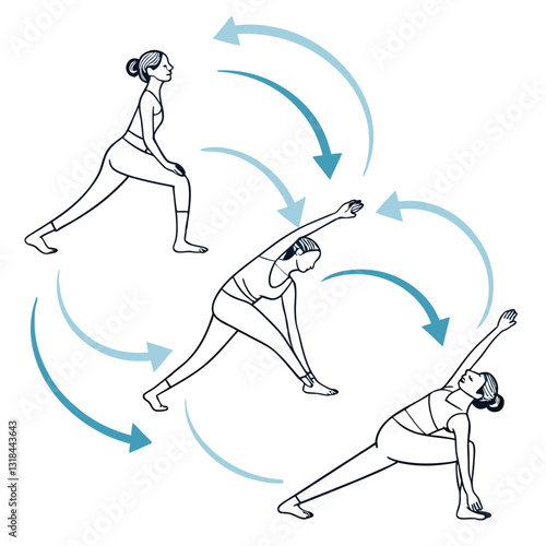 Collection of Young Women Doing Yoga Exercises, Yoga Poses Vector Illustration