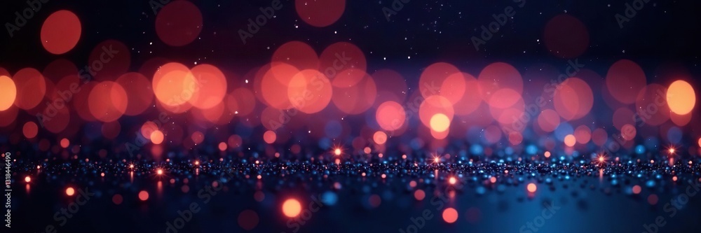 Glittering table top with sparkles on black background, reflective, sparkles, illuminating Glittering table top with sparkles on black background, reflective, sparkles, illuminating