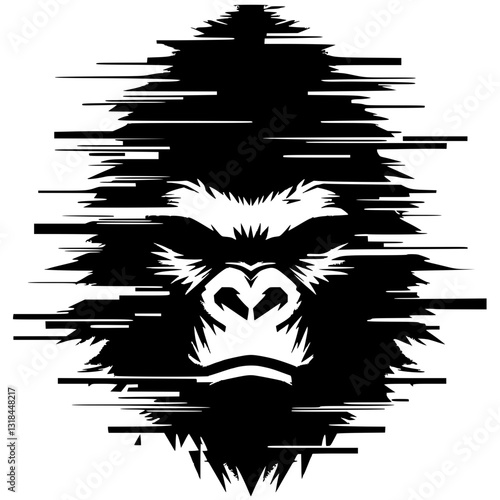 Gorilla glitch silhouette