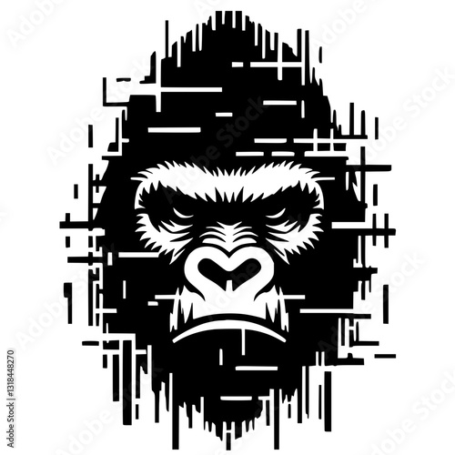 Gorilla glitch silhouette