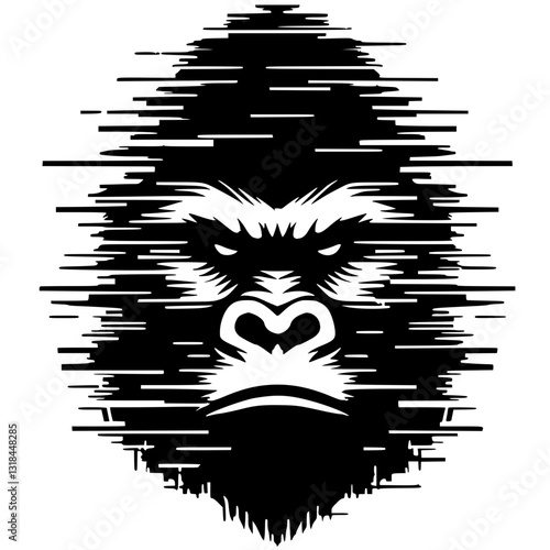 Gorilla glitch silhouette