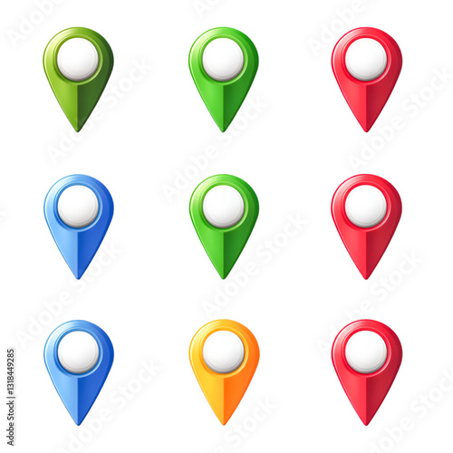 Colorful Location Pins Navigation App Icons Design Free Download Colorful Location Pins Navigation App Icons Design - GFXLoad