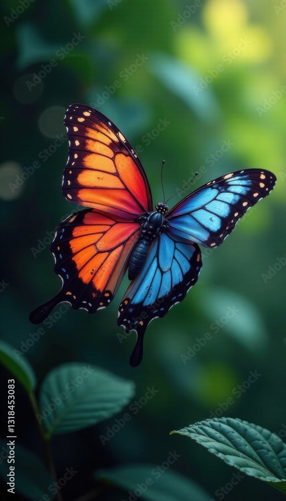 Fototapeta premium Beautiful butterfly in flight, nature, flight, wings