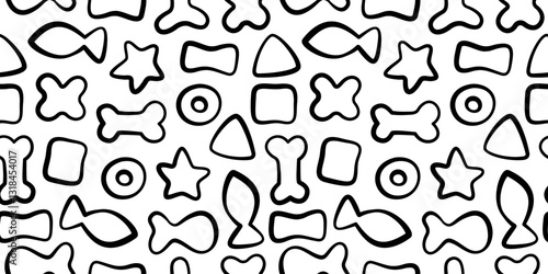 doodle pet food pattern background. packaging pattern of pets food. doodle of pet food seamless pattern background. kitten food pattern background.