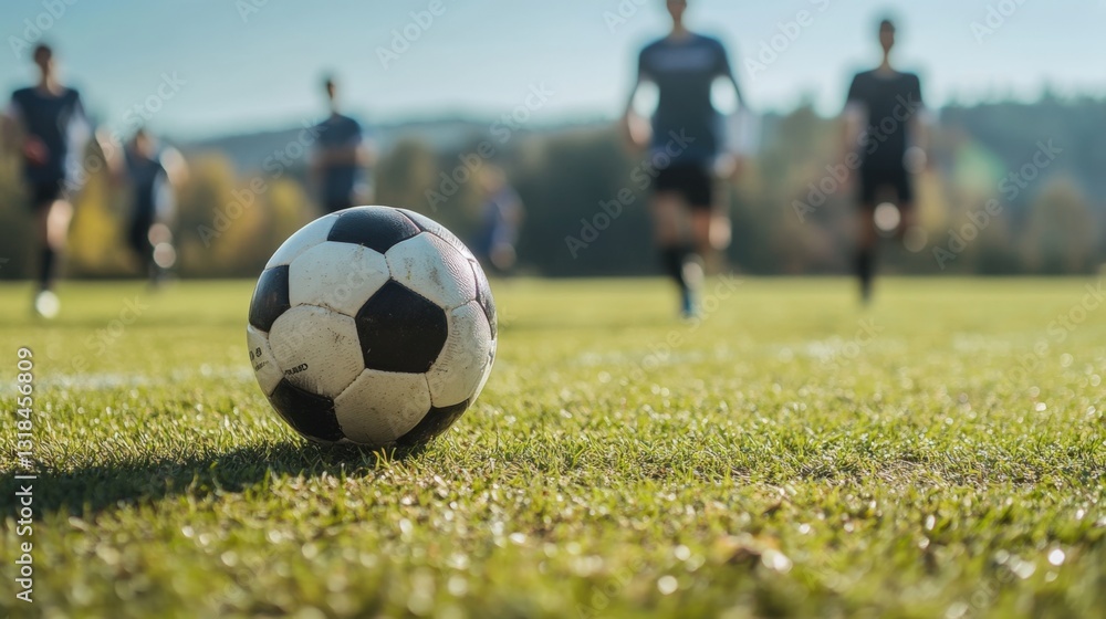 Fototapeta premium Soccer players in action on a field