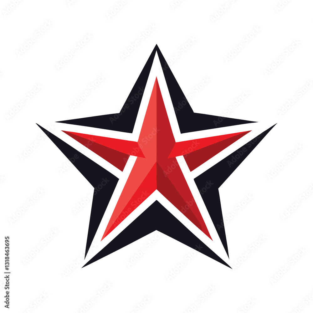 Obraz premium red star on white background