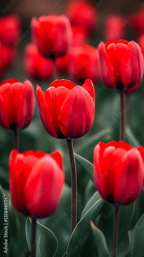 a field of tulips against a sunset background a field of tulips against a sunset background