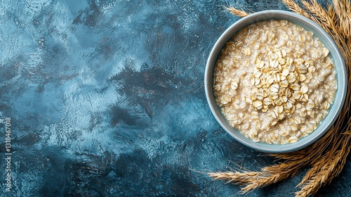 Wholesome Oatmeal Breakfast Bowl - A Healthy Vegetarian Food Option Made with White Cereal, Served Hot and Ready to Enjoy as a Delicious Morning Porridge