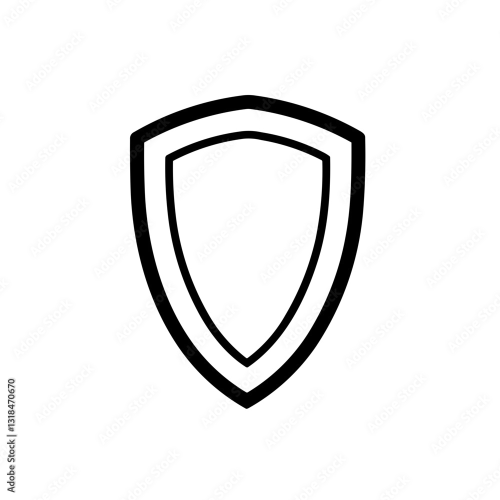Protective Warrior Emblem Medieval Shield Icon