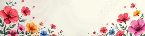 Wallpaper Mural Colorful flower patterns on a pastel background, colorful, illustration, bouquet Torontodigital.ca