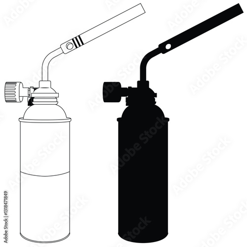 blow torch and canned gas vector illustration.